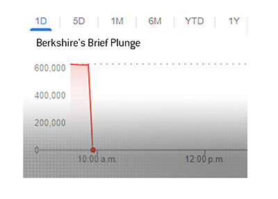 The brief plunge of one of the worlds most famous stocks.