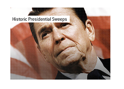 Historic Presidential Election Landslides.  In photo:  Ronald Reagan.