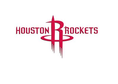 Houston Rockets - Full logo with letters - On white background.