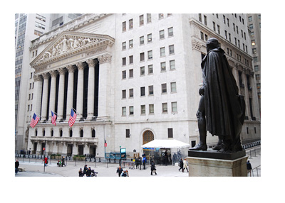 The Stock Exchange building - Wall Street and Broadway - New York - Front entrance