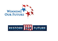 Winning Our Future logo and Restore Our Future logo